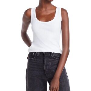 Splendid 1x1 Ribbed Tank Top in White